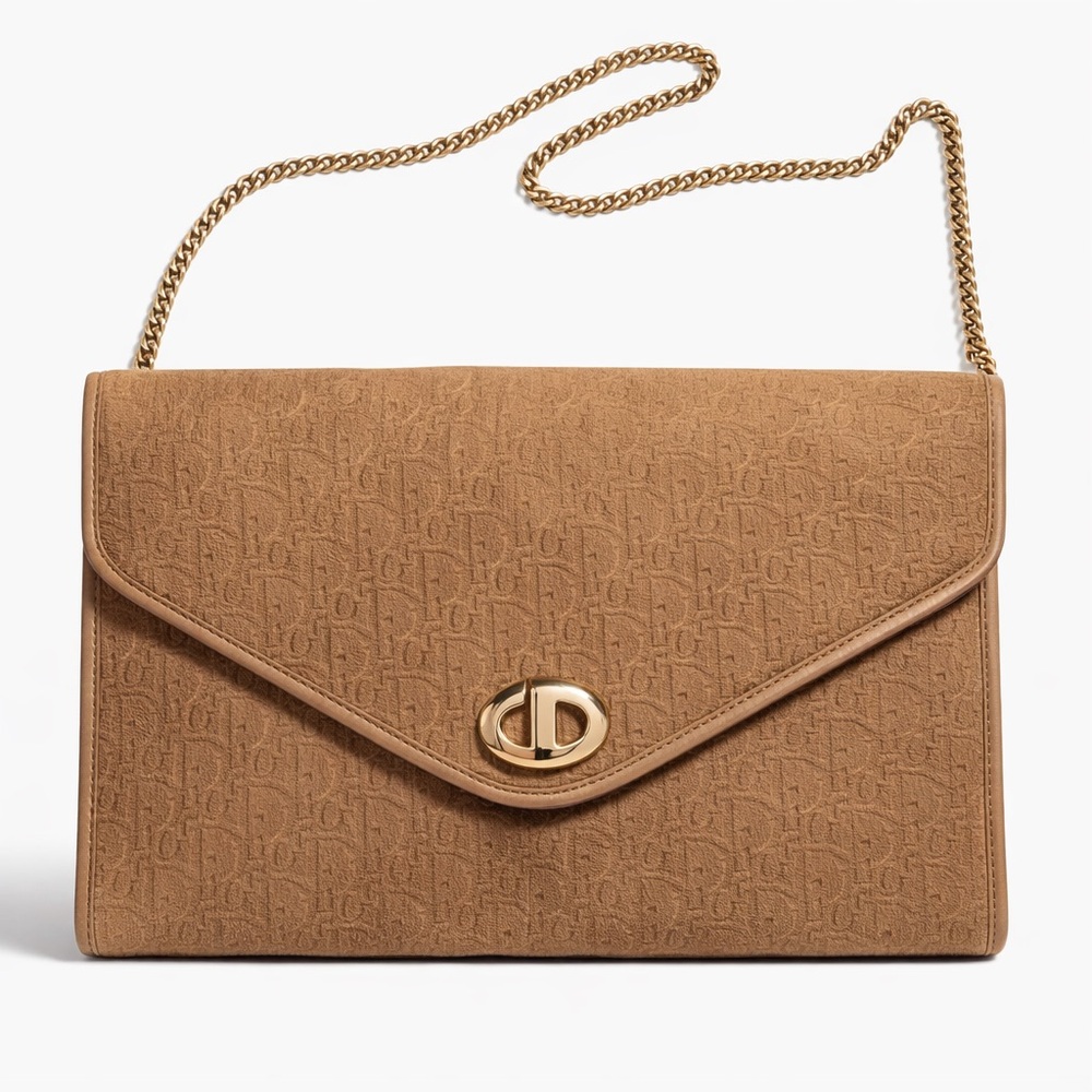 Dior Tan Chain Shoulder Bag with Gold Hardware